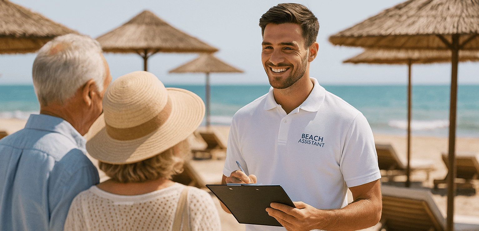 Accoglienza e check-in in spiaggia